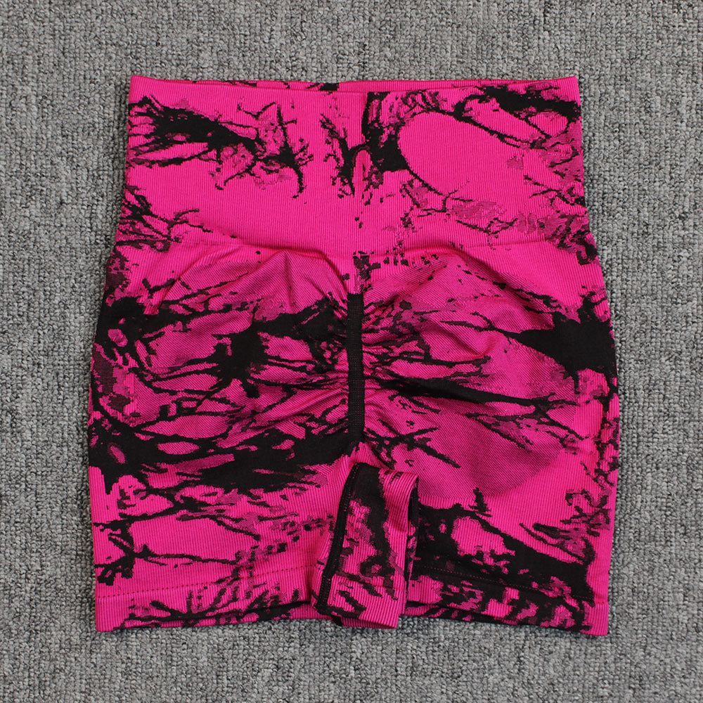 Tie-dye Printed Yoga Pants Summer Quick-drying Fitness Shorts Sexy High-waisted Hip-lifting Leggings Women Pants Tie-dye Printed Yoga Pants Summer Quick-drying Fitness Shorts Sexy High-waisted Hip-lifting Leggings Women Pants